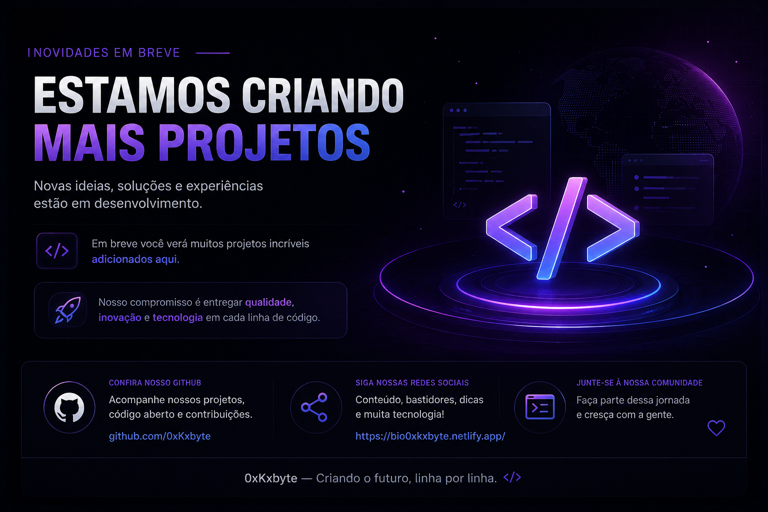 Novos Projetos em Breve