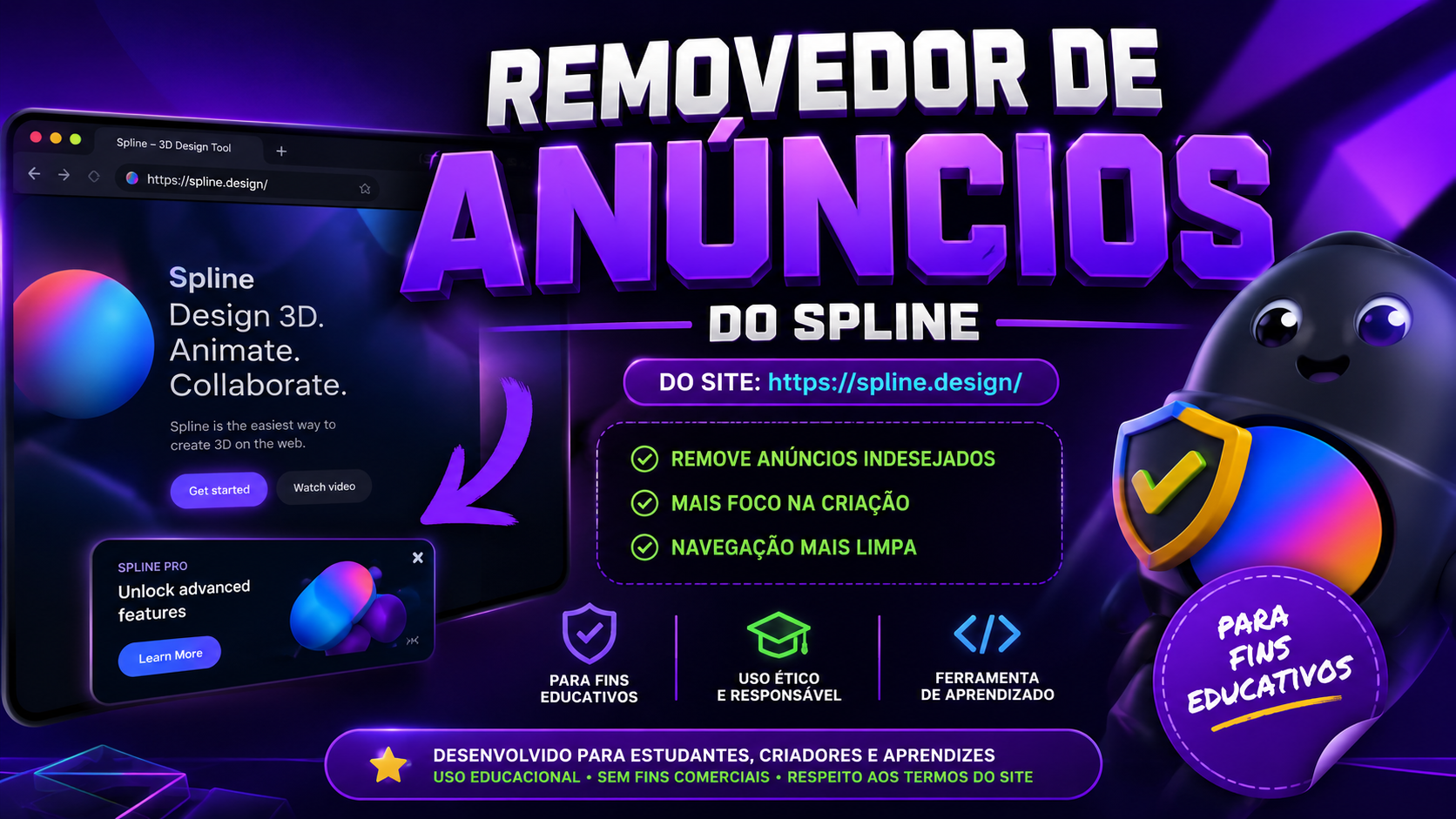 removedor de anuncios para o Spline